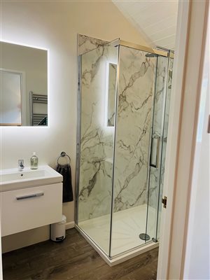sink shower mirror